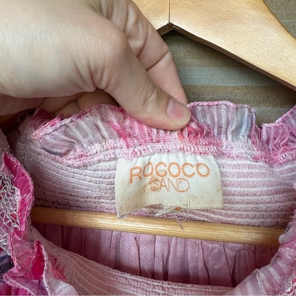 Rococo Sand Metallic Off Shoulder Shift Dress Cocktail Event Preppy Womens M - Picture 2 of 8